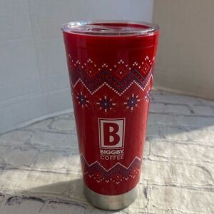 BIGGBY COFFEE HOLIDAY THE UGLY CHRISTMAS SWEATER WITH SNOWFLAKES TUMBLER